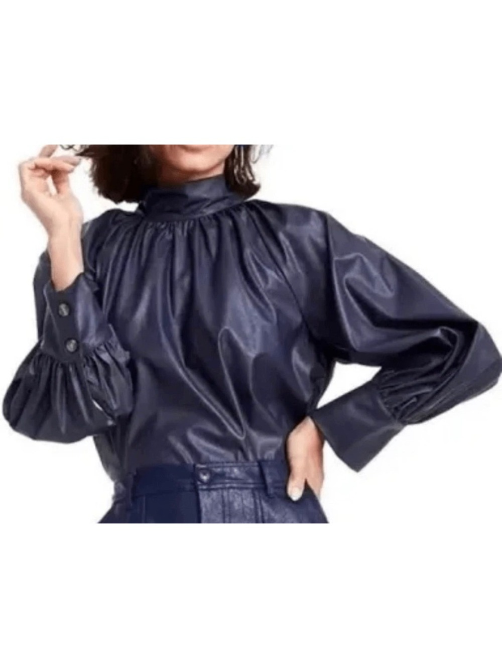 Rachel Comey x Target NWT maritime blue faux leather top Medium